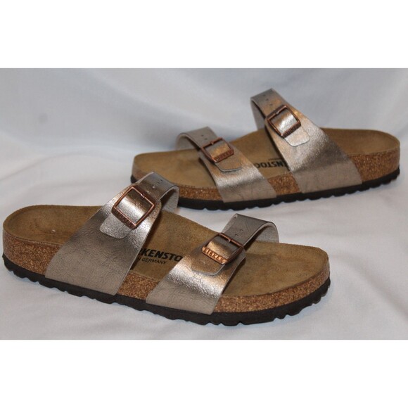 Birkenstock‎ Women's US 9 EU 40 NARROW Sydney Sandals Grace Taupe NIB - Picture 1 of 6